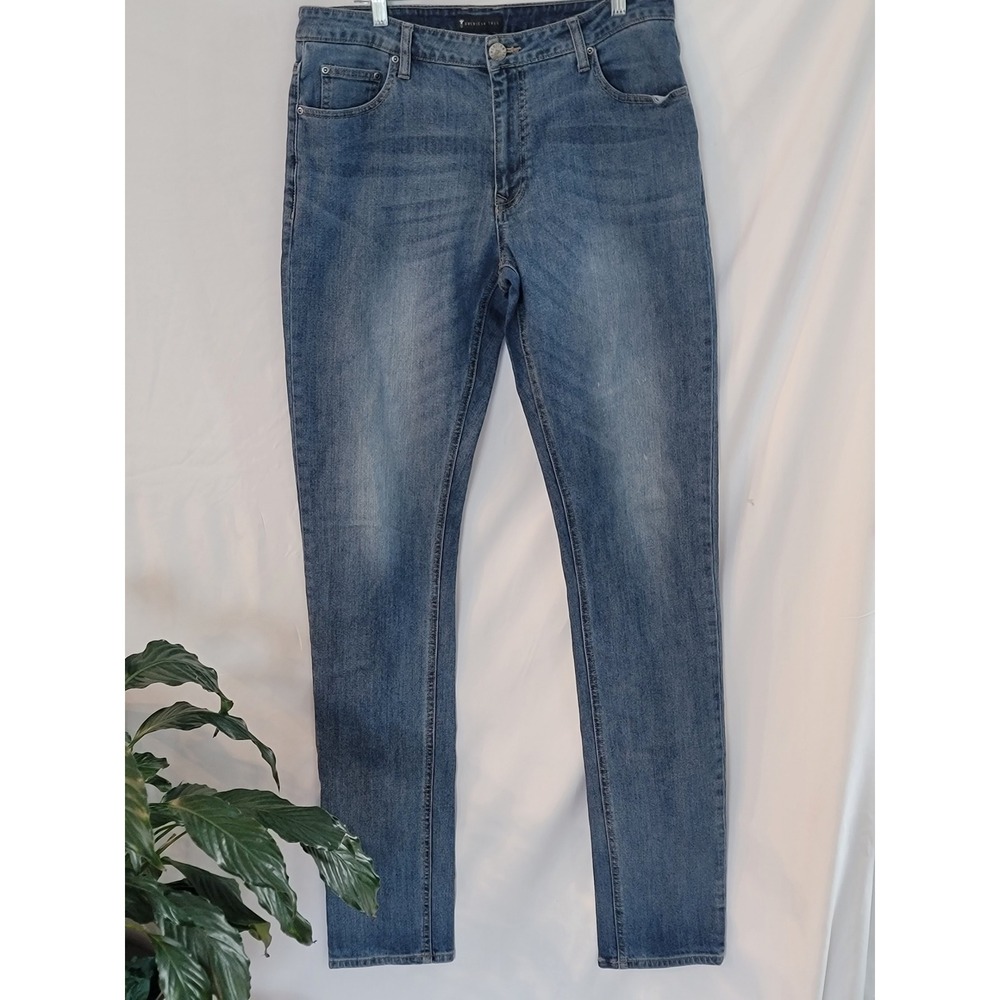 American Tall Mens Skinny Jeans Medium Wash Blue Denim 36x40 Extra Long Inseam